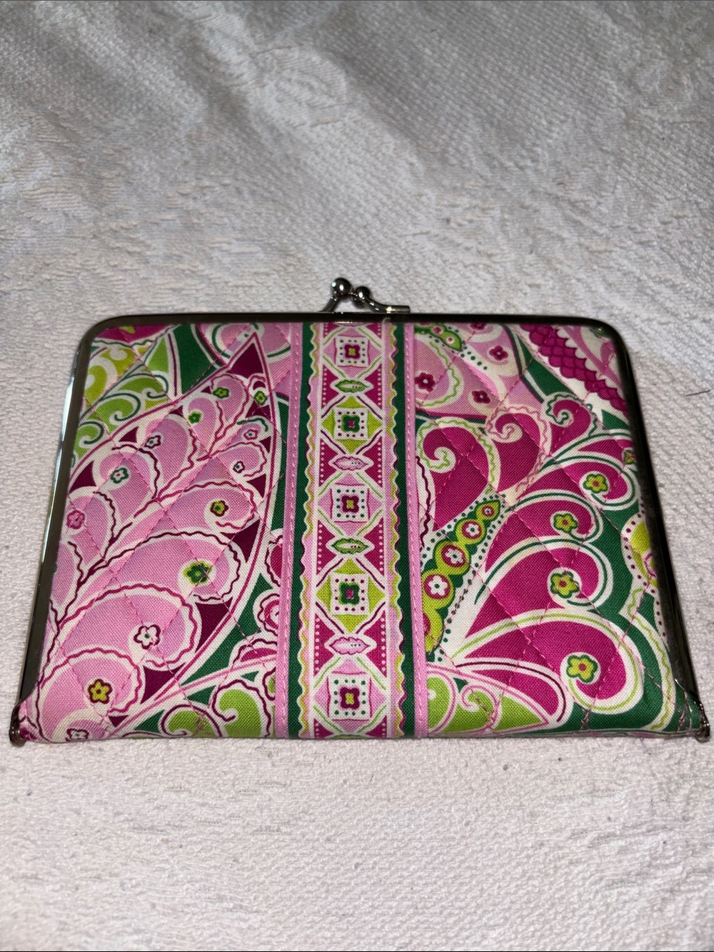 Vera Bradley Pink & Green Floral Clasp Photo Organizer